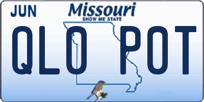 MO license plate QL0P0T