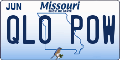 MO license plate QL0P0W
