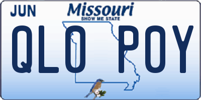 MO license plate QL0P0Y