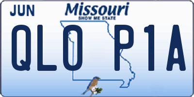 MO license plate QL0P1A