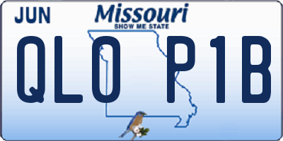 MO license plate QL0P1B
