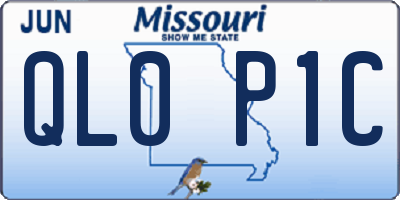 MO license plate QL0P1C