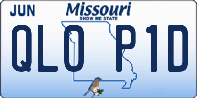 MO license plate QL0P1D