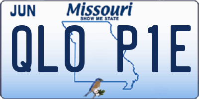 MO license plate QL0P1E