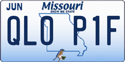 MO license plate QL0P1F