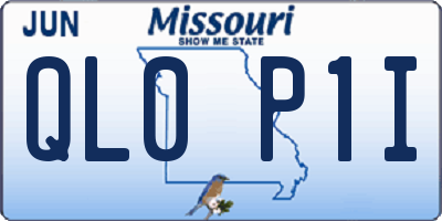 MO license plate QL0P1I