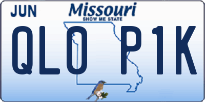 MO license plate QL0P1K