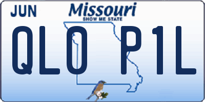 MO license plate QL0P1L