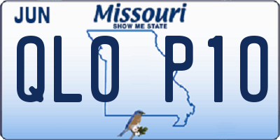 MO license plate QL0P1O