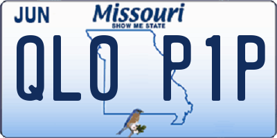 MO license plate QL0P1P