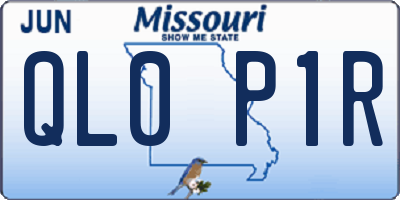 MO license plate QL0P1R