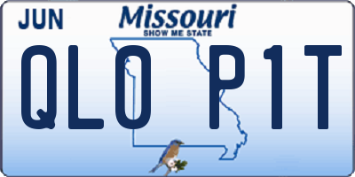 MO license plate QL0P1T