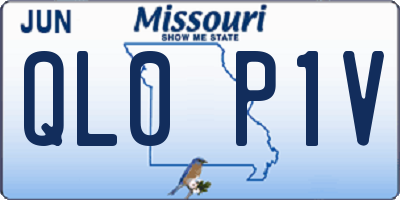 MO license plate QL0P1V