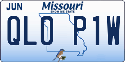 MO license plate QL0P1W