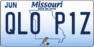 MO license plate QL0P1Z