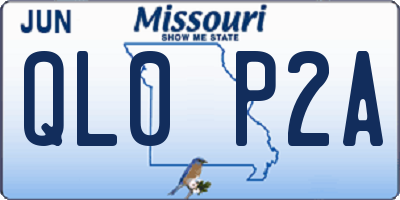 MO license plate QL0P2A