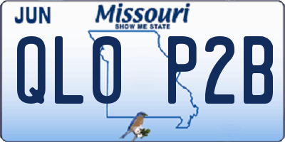 MO license plate QL0P2B