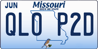MO license plate QL0P2D