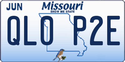 MO license plate QL0P2E