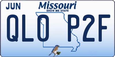 MO license plate QL0P2F
