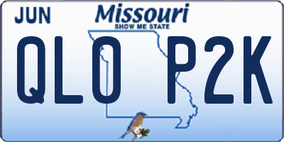MO license plate QL0P2K