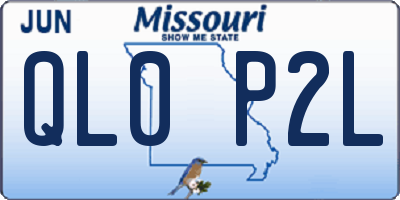 MO license plate QL0P2L