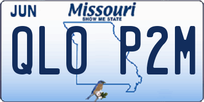 MO license plate QL0P2M