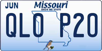 MO license plate QL0P2O
