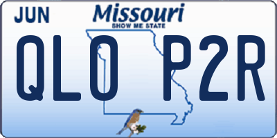MO license plate QL0P2R