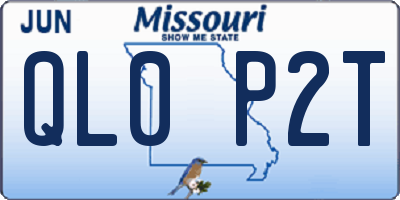 MO license plate QL0P2T