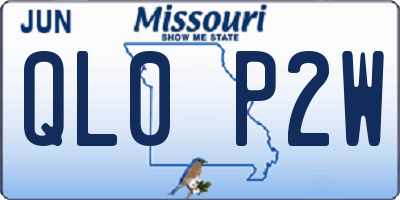 MO license plate QL0P2W