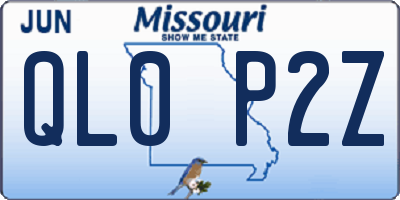 MO license plate QL0P2Z