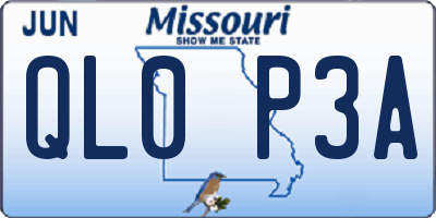 MO license plate QL0P3A