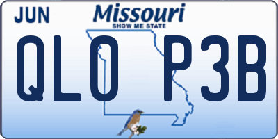 MO license plate QL0P3B