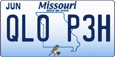 MO license plate QL0P3H