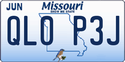 MO license plate QL0P3J
