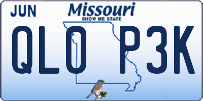 MO license plate QL0P3K