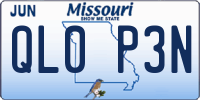 MO license plate QL0P3N