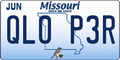 MO license plate QL0P3R