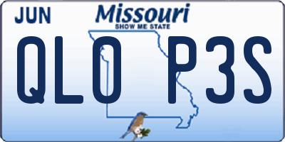 MO license plate QL0P3S