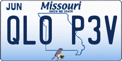 MO license plate QL0P3V