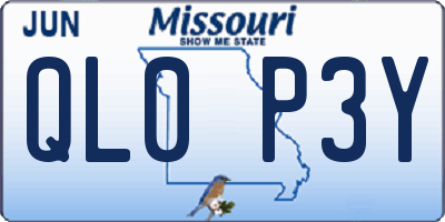 MO license plate QL0P3Y
