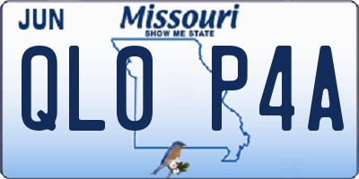 MO license plate QL0P4A