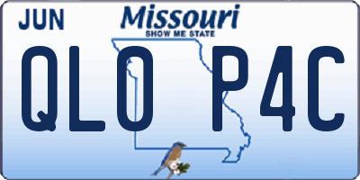 MO license plate QL0P4C