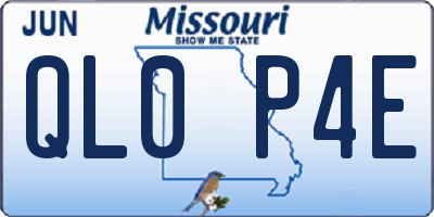 MO license plate QL0P4E