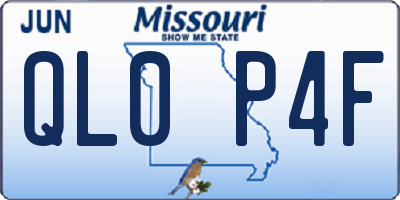 MO license plate QL0P4F