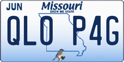 MO license plate QL0P4G