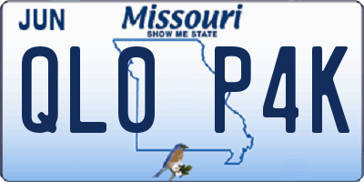MO license plate QL0P4K