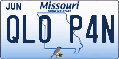 MO license plate QL0P4N