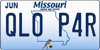 MO license plate QL0P4R